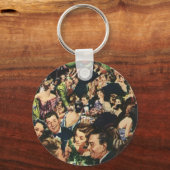 ヴィンテージバースデーパーティーバルーン，ハリウッドテーマ キーホルダー (正面)