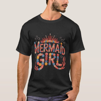 ヴィンテージバースデー+マーメイド+ガール+ビーチ Tシャツ