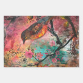 ヴィンテージバーズエフェメラヘビーウエイトデクページ ラッピングペーパーシート (正面3)