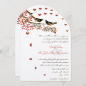 ヴィンテージバーズエンバーグローサンゴ結婚式招待状 招待状 (正面/裏面)