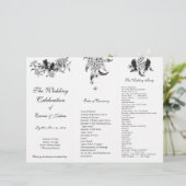 ヴィンテージバーズオンブランチトリフォールド結婚式 プログラム (スタンド正面)