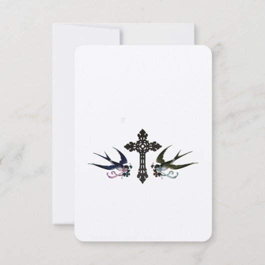 ヴィンテージバーズカトリックスモール結婚式招待状 招待状 (裏面)