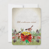 ヴィンテージバーズクリスマスディナー招待状パーティー 招待状 (裏面)