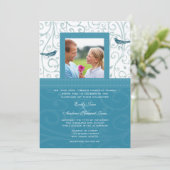 ヴィンテージバーズシーミストスワール結婚式招待状 招待状 (スタンド正面)