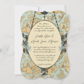 ヴィンテージバーズダマスクシャンデリア結婚式招待状 招待状 (正面)