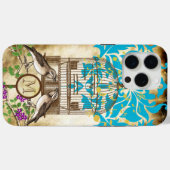 ヴィンテージバーズバードケージさくらんぼブロッサムダマスク Case-Mate iPhoneケース (裏面 (横))