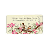 ヴィンテージバーズピンクさくらんぼ花のラベル ラベル (正面)