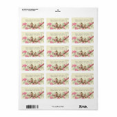 ヴィンテージバーズピンクさくらんぼ花のラベル ラベル (フルシート)