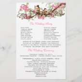 ヴィンテージバーズピンクの花結婚式 プログラム (正面)