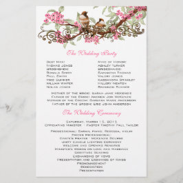 ヴィンテージバーズピンクの花結婚式 プログラム