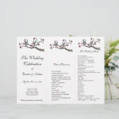 ヴィンテージバーズピンクフローラ3折結婚式 プログラム (スタンド正面)