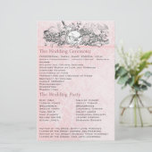 ヴィンテージバーズピンクミュージカルスクロール結婚式 プログラム (スタンド正面)