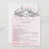 ヴィンテージバーズピンクミュージカルスクロール結婚式 プログラム (正面)