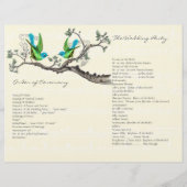 ヴィンテージバーズブルー&グリーン結婚式 プログラム (裏面)