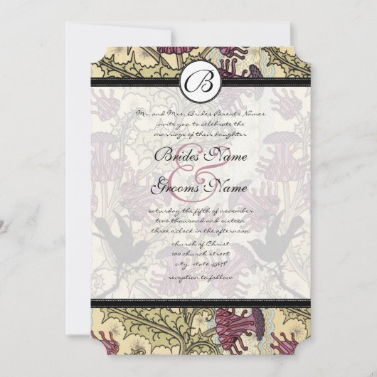 ヴィンテージバーズベリーダマスウェディング招待状 招待状 (正面)