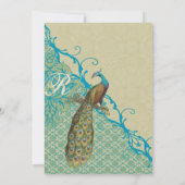 ヴィンテージバーズマルガリータハワイアンブルーダマスク 招待状 (裏面)