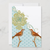 ヴィンテージバーズラグーンエンダイブダマスウェディング 招待状 (裏面)