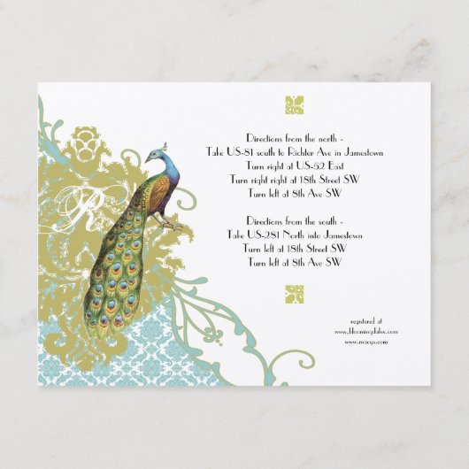 ヴィンテージバーズラグーンエンダイブダマスク披露宴カード エンクロージャーカード (裏面)