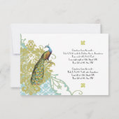 ヴィンテージバーズラグーンエンダイブダマスク披露宴カード 招待状 (裏面)