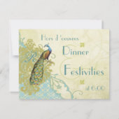 ヴィンテージバーズラグーンエンダイブダマスク披露宴カード 招待状 (裏面)
