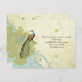 ヴィンテージバーズラグーンエンダイブダマスク披露宴カード 招待状 (正面/裏面)