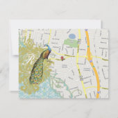 ヴィンテージバーズラグーンエンダイブダマスク披露宴カード 招待状 (裏面)