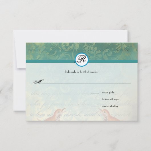 ヴィンテージバーズラグーンエンダイブ結婚式招待状 招待状 (正面)