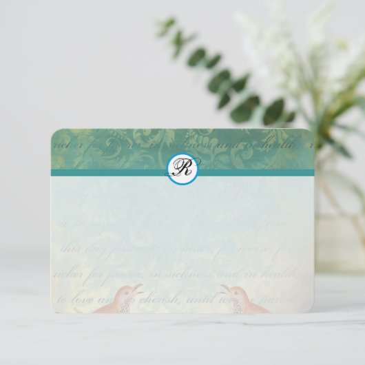 ヴィンテージバーズラグーン結婚エンダイブサンキュー サンキューカード (スタンド正面)