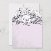 ヴィンテージバーズラベンダースクロール結婚式招待状 招待状 (正面)