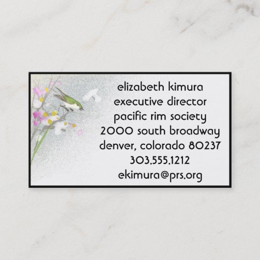 ヴィンテージバードアジアスタイル名刺 名刺 (正面)