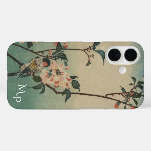 ヴィンテージバードアンドブロッサムイラストレーションモノグラム Case-Mate iPhoneケース (裏面 (横))