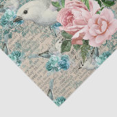 ヴィンテージバードアート、花オールドレターズティッシュペーパー 薄葉紙 (詳細)