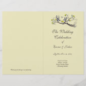 ヴィンテージバードイエロー&グレー3つ折プログラムカバー (正面)