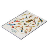 ヴィンテージバードイラストレーション野鳥観察ラバーギフト ノートブック (左側)