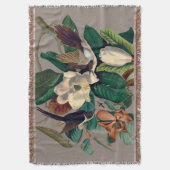 ヴィンテージバードウィズマグノリアブランケット スローブランケット (正面縦)