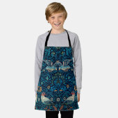 ヴィンテージバードウィリアムモリスフローラアート エプロン (着用した状態)
