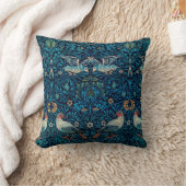 ヴィンテージバードウィリアムモリスフローラアート クッション (ブランケット)