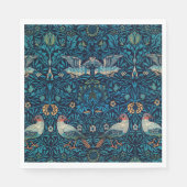 ヴィンテージバードウィリアムモリスフローラアート スタンダードランチョンナプキン (正面)