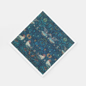 ヴィンテージバードウィリアムモリスフローラアート スタンダードランチョンナプキン (角)