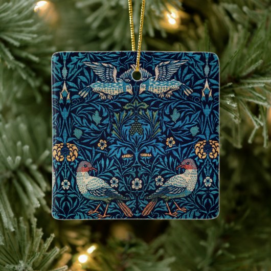 ヴィンテージバードウィリアムモリスフローラアート セラミックオーナメント (ツリー)