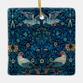ヴィンテージバードウィリアムモリスフローラアート セラミックオーナメント (正面)