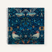 ヴィンテージバードウィリアムモリスフローラアート ノートブック (正面)