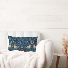 ヴィンテージバードウィリアムモリスフローラアート ランバークッション