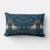 ヴィンテージバードウィリアムモリスフローラアート ランバークッション (正面)