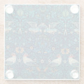 ヴィンテージバードウィリアムモリスフローラバードアート ガラスコースター (裏面)