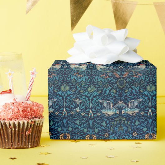 ヴィンテージバードウィリアムモリスフローラバードアート ラッピングペーパー (誕生日パーティー)