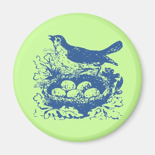 ヴィンテージバードエッグ&ネスト マグネット (正面)