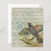 ヴィンテージバードエフェメラスクラップブック紙シート (正面/裏面)