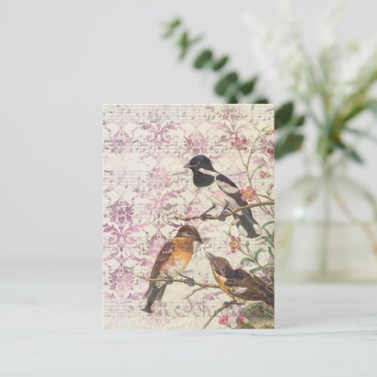 ヴィンテージバードエフェメラデクページ ポストカード (スタンド正面)