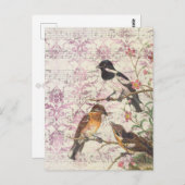 ヴィンテージバードエフェメラデクページ ポストカード (正面/裏面)